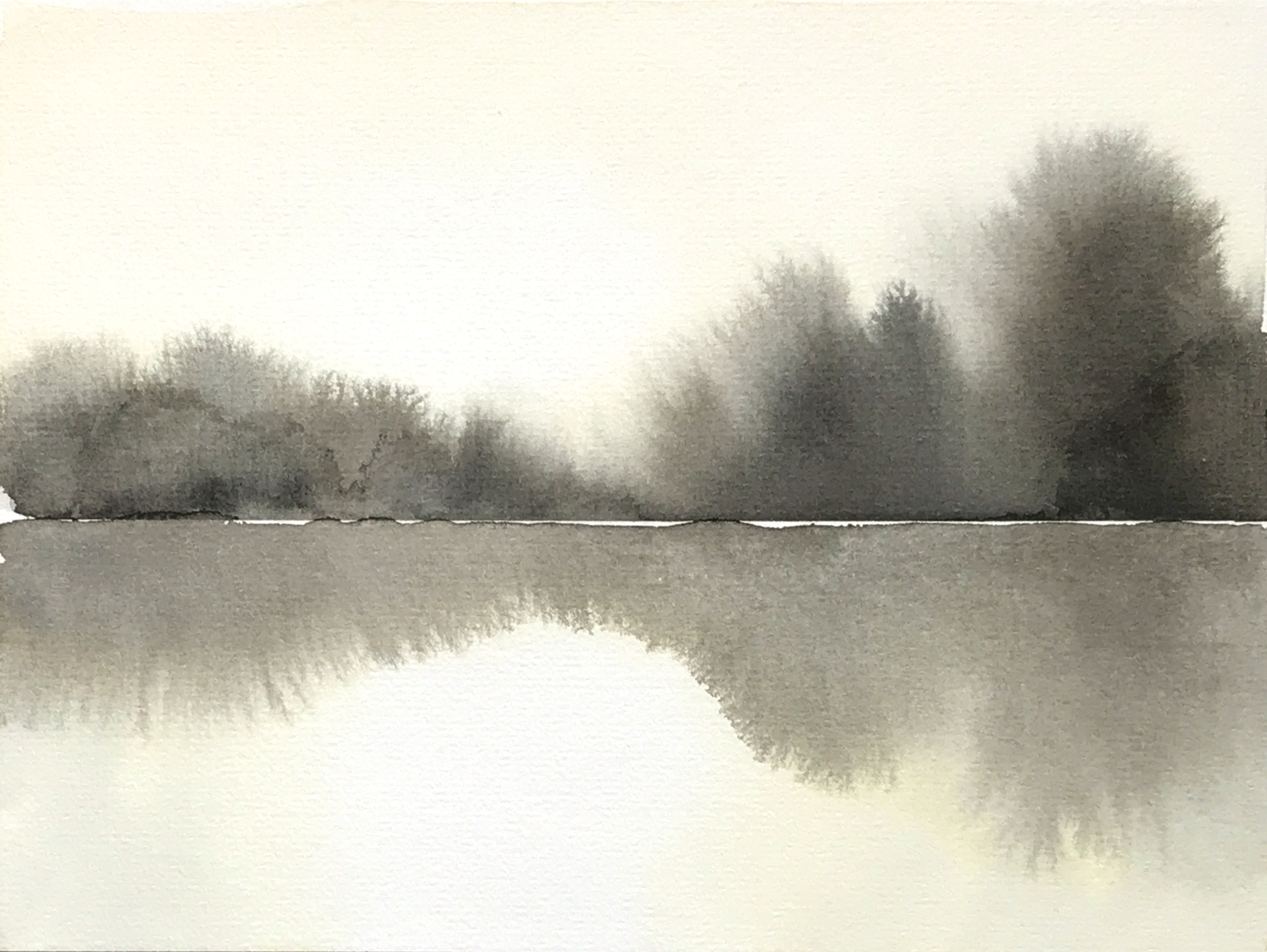 Aquarell: Ufer, Nass-in-Nass