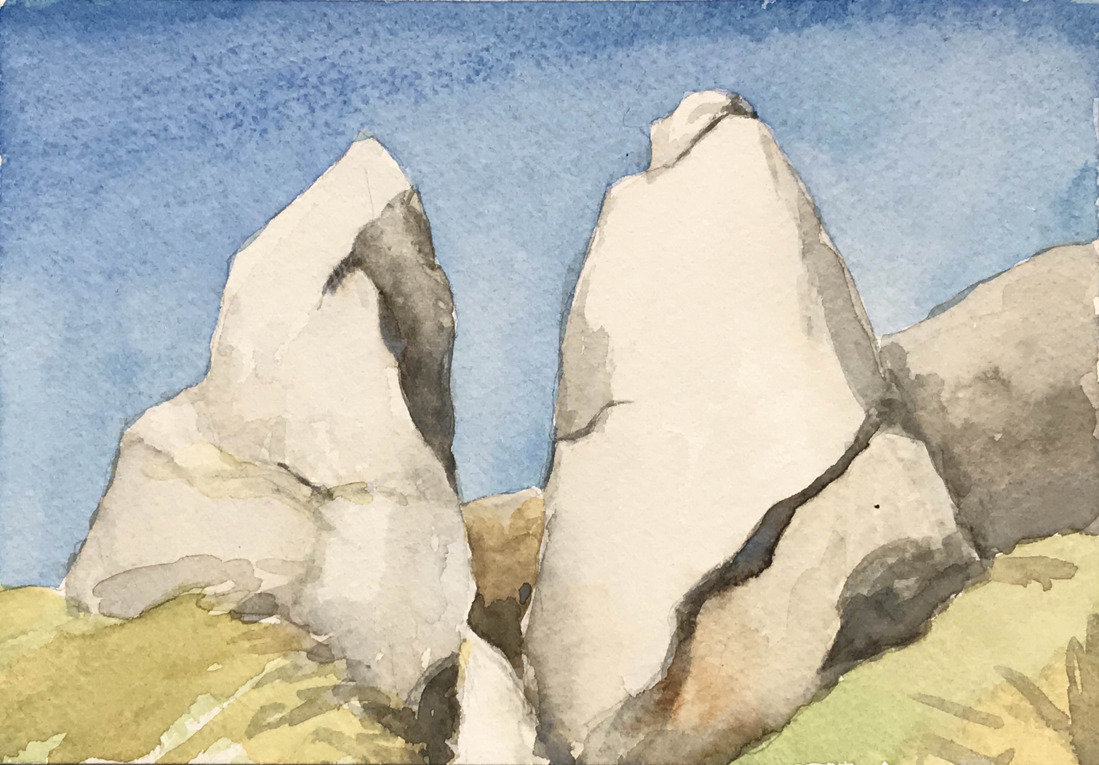 Aquarell: Felsen