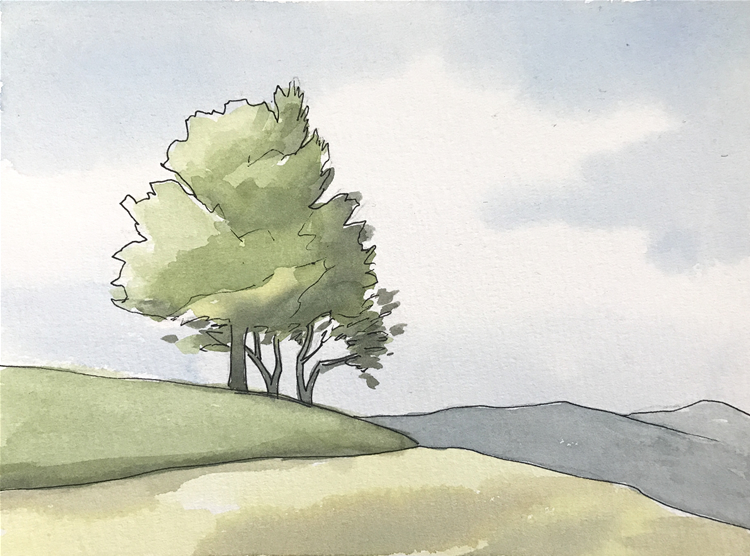 Aquarell: Baum